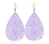 Orecchini Pendenti A Goccia In Pelle Kawaii Cute Boho Swirly Pastel Cotton Candy Marble Leggeri Orecchini Pendenti Squisito Ciondolo A Goccia Per Feste Balli Feste