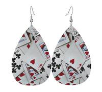 Orecchini Pendenti A Goccia In Pelle Playing Cards Play Cards Games Qu-Een King Moda Orecchini Da Donna Eleganti Ciondolo Con Pendente A Goccia Per Feste Feste Appuntamenti