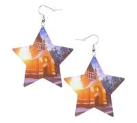 Orecchini Pendenti A Goccia In Pelle The Killer Whale In The Sea Star Shaped Squisito Orecchini Da Donna In Finta Pelle Eleganti Ciondolo A Goccia Per Balli Uso Quotidiano Accessori