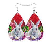 Orecchini Pendenti A Goccia In Pelle White Rabbit Leggeri Orecchini Squisito Ciondolo Con Pendente A Goccia Per Uso Quotidiano Accessori Feste