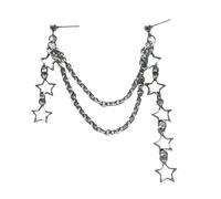 Orecchini pendenti a stella alla moda a cinque punte con nappe a goccia per orecchio punk ornamento eleganti anelli per le donne orecchino anca, Misura unica, come descritto, come descritto