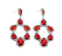 Orecchini pendenti a tre strati con strass a goccia eleganti orecchini a goccia con strass per donne per tutti i giorni forati, Misura unica, come descritto, come descritto