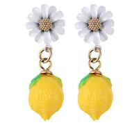 Orecchini Pendenti al Limone, Graziosi Accessori al Limone Deliziosi Orecchini a Lobo con Margherite Alla Frutta Affascinanti Gioielli Alla Frutta per Donna Festival Festa Cosplay