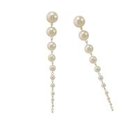 Orecchini pendenti alla moda fatti a mano perle nappe lunghi orecchini pendenti eleganti gioielli per feste accessori per le donne occasioni formali, Misura unica, come descritto, come descritto