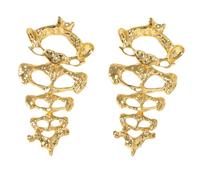 Orecchini pendenti anatomici per colonna vertebrale vertebrale orecchini da donna design scheletro in metallo dorato orecchini pendenti per costume di Halloween gioielli gotici alternativi alla moda