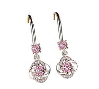 Orecchini Pendenti Argento Sterling con Cristalli ，Orecchini Lunghi Perle d'Acqua Dolce ， Gioiello Elegante per Serata ， Regalo Donna di Lusso
