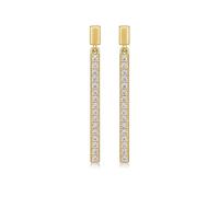 Orecchini Pendenti Bambina, Donna Orecchini pendenti Cilindro lungo con moissanite da 0,46 ct in Oro giallo 9 carati