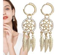 Orecchini pendenti Boho - Gioielli in argento zircone da 1,61 pollici, accessorio pendente geometrico lungo, ornamento in strass di rame lucido con stile elegante | Cocktail per l'anniversario del