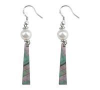 Orecchini pendenti chic con perla e barra, orecchini pendenti lineari con tono argento 0,7x6cm, accessorio versatile per lavoro, occasioni da sposa e casual