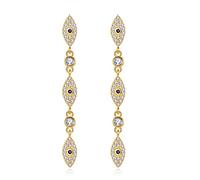 orecchini pendenti, Ciondolo lungo con occhio malvagio for donna, in argento sterling 925, cristalli bianchi, regalo for matrimonio