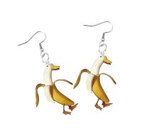 Orecchini pendenti con anatra, banana, design audace, gioielli in acrilico per feste, compleanni, celebrazioni, eleganti per avviare conversazione Orecchini strani e versatili Disegni strani