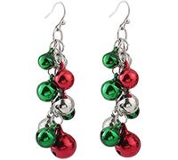 Orecchini Pendenti con Campana di Natale Carino Rosso Verde Jingle Bell ciondola l'orecchino dei monili dell'orecchio per Le Donne Ragazze 1 Paio di Regalo Speciale Practical Treatment
