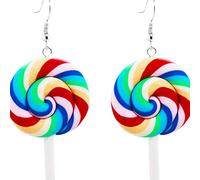 Orecchini Pendenti con Caramelle Lecca-Lecca Arcobaleno Colorati per Orecchini con ciondoli da Donna, Rosso Blu Nuovo Rilascio Handy And Professional