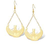 Orecchini pendenti con croce di Ankh, dea egizia Iside, in acciaio inox, stile antico Egitto, protezione greca, amuleto, mitologia, gioielli, regali per donne, Acciaio inossidabile, Nessuna pietra