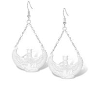 Orecchini pendenti con croce di Ankh, dea egizia Iside, in acciaio inox, stile antico Egitto, protezione greca, amuleto, mitologia, gioielli, regali per donne, Acciaio inossidabile, Nessuna pietra