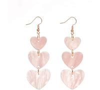 Orecchini pendenti con cuore d'amore in acrilico Orecchini pendenti con cuore di pesca in resina geometrica rosa per le donne