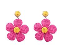 Orecchini pendenti con fiori grandi e sexy della Boemia per le donne Orecchini con cerchi rotondi a forma di farfalla di fiori colorati fatti a mano in rafia, gioielli di moda Dexterous and profession
