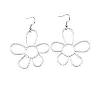 Orecchini pendenti con gancio a cinque petali per le donne adolescenti ragazze esagerate irregolari cave decorazioni natalizie per le donne, Taglia unica, come descritto