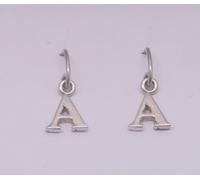Orecchini pendenti con lettera - A - in Argento 925 - iniziale -alfabeto -gancio