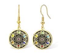 Orecchini Pendenti Con Mandala Dei 7 Chakra Per Le Donne Orecchini A Forma Di Fiore Di Loto Fiore Della Vita Buddha Gioielli Di Meditazione Yoga Spirituale Curativa
