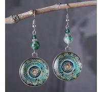Orecchini pendenti con mandala floreale vintage, gioielli in stile boho - simbolo di pace e buona fortuna, adatti per uso quotidiano e feste, un regalo ideale per le donne, e una scelta perfetta per f
