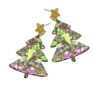 Orecchini pendenti con nappe in acrilico con nappe a tema natalizio, regalo per gli amanti della moda, Misura unica, come descritto, come descritto