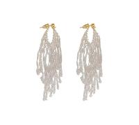 Orecchini pendenti con nappe placcate per donne, orecchini pendenti alla moda a catena lunga con frange, ipoallergenici delicati orecchini a lampadario, eleganti gioielli da sposa per spose, orecchini