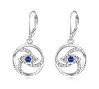 Orecchini pendenti con occhio del malocchio, da donna, in argento Sterling 925, con chiusura a monachella, gioielli turchi, protezione portafortuna, regali per amiche