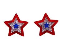 Orecchini pendenti con perle 4 luglio orecchini in acrilico patriottico rosso bianco blu bandiera americana stella orecchini pendenti glitter indipendenza giorno commemorativo gioielli accessori per