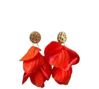 Orecchini pendenti con petali arancioni, gocce accattivanti in polimerico, stile ispirato alla dopamina, ipoallergenico, colorato regalo di compleanno