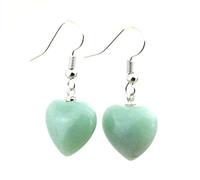 Orecchini pendenti con pietra naturale a forma di cuore con cristallo di quarzo ametista occhio di tigre, orecchini da donna, avventurina verde