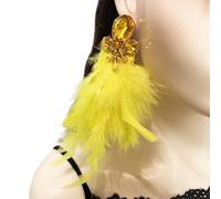 Orecchini pendenti con piume Accessori per orecchie extra lunghi e leggeri, perfetti per abiti casual Abiti formali Orecchini con piume con finitura