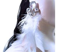 Orecchini pendenti con piume Accessori per orecchie extra lunghi e leggeri, perfetti per abiti casual Abiti formali Orecchini con piume con finitura