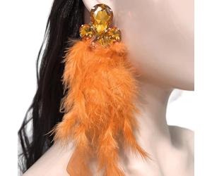 Orecchini pendenti con piume Accessori per orecchie extra lunghi e leggeri, perfetti per abiti casual Abiti formali Orecchini con piume con finitura