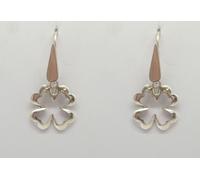 Orecchini pendenti con QUADRIFOGLIO portafortuna in Argento 925