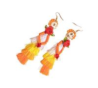 Orecchini pendenti con scheletro gotico con nappe lunghe bohémien gioielli punk per le donne accessori per feste accessori lunghi nappe gioielli per orecchie, Misura unica, come descritto, come