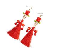 Orecchini pendenti con scheletro gotico con nappe lunghe bohémien gioielli punk per le donne accessori per feste accessori lunghi nappe gioielli per orecchie, Misura unica, come descritto, come