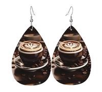 Orecchini pendenti con stampa a chicco di caffè caldo su entrambi i lati, accessori, orecchini pendenti da donna per tutte le occasioni