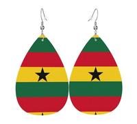 Orecchini pendenti con stampa bandiera del Ghana su entrambi i lati, accessori, orecchini pendenti da donna per tutte le occasioni