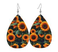 Orecchini pendenti con stampa di girasole arancioni su entrambi i lati, accessori, orecchini pendenti da donna per tutte le occasioni