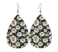 Orecchini pendenti con stampa floreale e margherite su entrambi i lati, accessori, orecchini pendenti da donna per tutte le occasioni