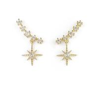 Orecchini pendenti con stella in strass bohémien orecchini rotondi Boho gioielli scintillanti da donna