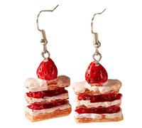 Orecchini Pendenti con Torta di Fragole in Resina di personalità Creativa per Le Donne Orecchini Regalo Dolce con Anguria Arancione e Limone Durable Processing