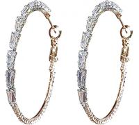 Orecchini Pendenti con zirconi Orecchini alla Moda S-Imple Oro esagerato per Le Signore Orecchini con Temperamento Argento Gioielli Carini Regali per Le Donne Ragazze Durable Processing