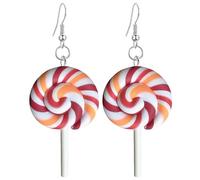 Orecchini pendenti creativi e unici a forma di cibo colorato arcobaleno lecca-lecca pendenti fatti a mano kawaii caramelle gelato orecchini gancio per le donne dichiarazione gioielli di Natale regali