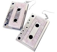 Orecchini pendenti creativi retrò sette tape acrilico punk divertente ciondolo orecchini gancio orecchini accessori per le donne, argento