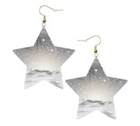 Orecchini pendenti da donna a forma di albero di pino a forma di fiocco di neve, gioielli a forma di stella per un versatile, One Size, Pelle