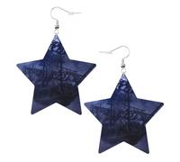 Orecchini pendenti da donna, a forma di barca pirata con luna piena, orecchini pendenti a forma di stella scintillante, gioielli alla moda per una serata fuori, One Size, Pelle