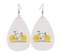 Orecchini pendenti da donna, a forma di bicicletta, arancioni, a forma di stella, eleganti gioielli pendenti per celebrazioni, One Size, Pelle