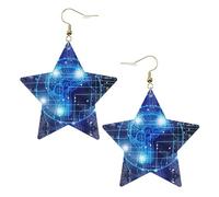 Orecchini pendenti da donna a forma di cervello, intelligenza artificiale, orecchini pendenti celesti, gioielli a forma di stella per un versatile, One Size, Pelle